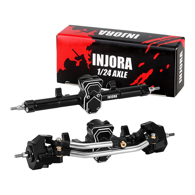 INJORA +4mm ProSteer Double Joint Aluminum Axle for 1/24 SCX24 Upgrade INJORA