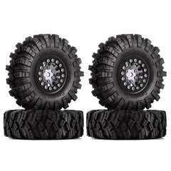 INJORA 1.0" 62*20.5mm Wheel Rims Mud Terrain Tires Set For 1/24 RC Crawlers (4) (W1049-T1007)