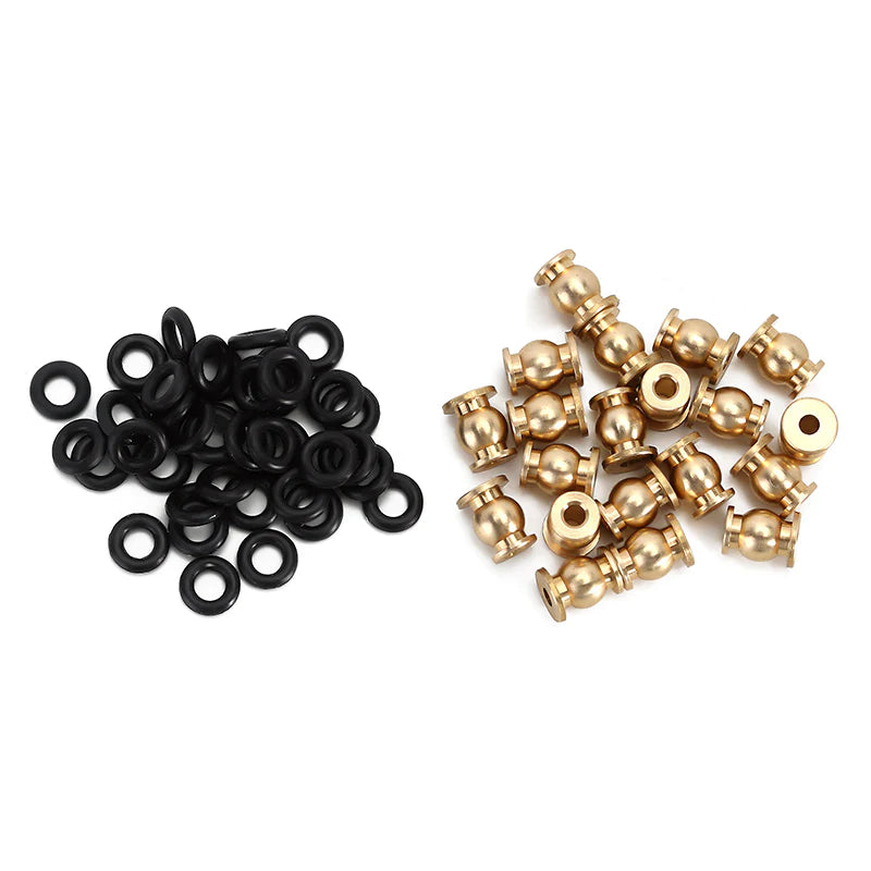 INJORA 20PCS Aluminum / Brass Joint Balls Pivot Balls with O-rings for INJORA SCX24 Shock Links (SCX24-124GD) INJORA