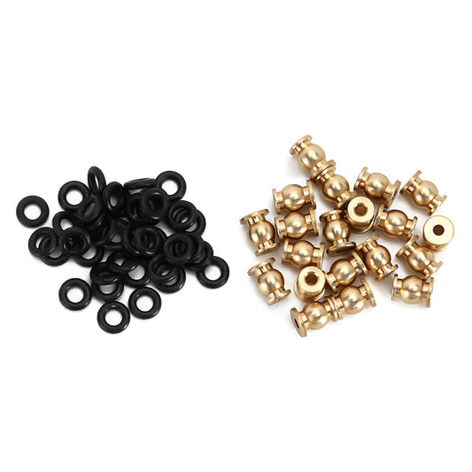 INJORA 20PCS Aluminum / Brass Joint Balls Pivot Balls with O-rings for INJORA SCX24 Shock Links (SCX24-124GD) INJORA