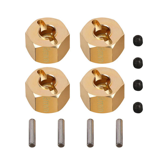 INJORA: 12mm Brass Wheel Hex Hub Extenders for 1/10 RC Crawlers (DG-JH11-8) INJORA