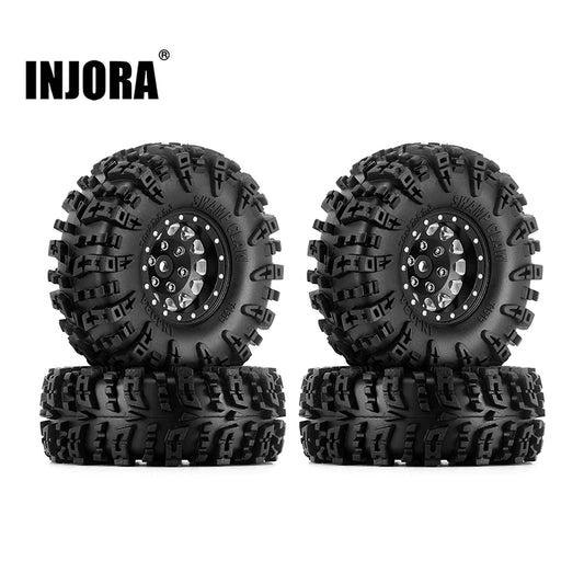 INJORA 1.3" 70*27mm Aluminum Wheels with Swamp Claw Tires for 1/18 1/24 RC Crawlers (W1301)