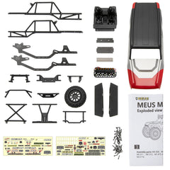MEUS Racing MB24 Body 5.2in 132MM Axial Shell Body ABS+Nylon Carbon Fiber Frame For 1/24 Axial SCX24 Bronco Deadbolt JLU B-17 C10 - RED Heli Direct