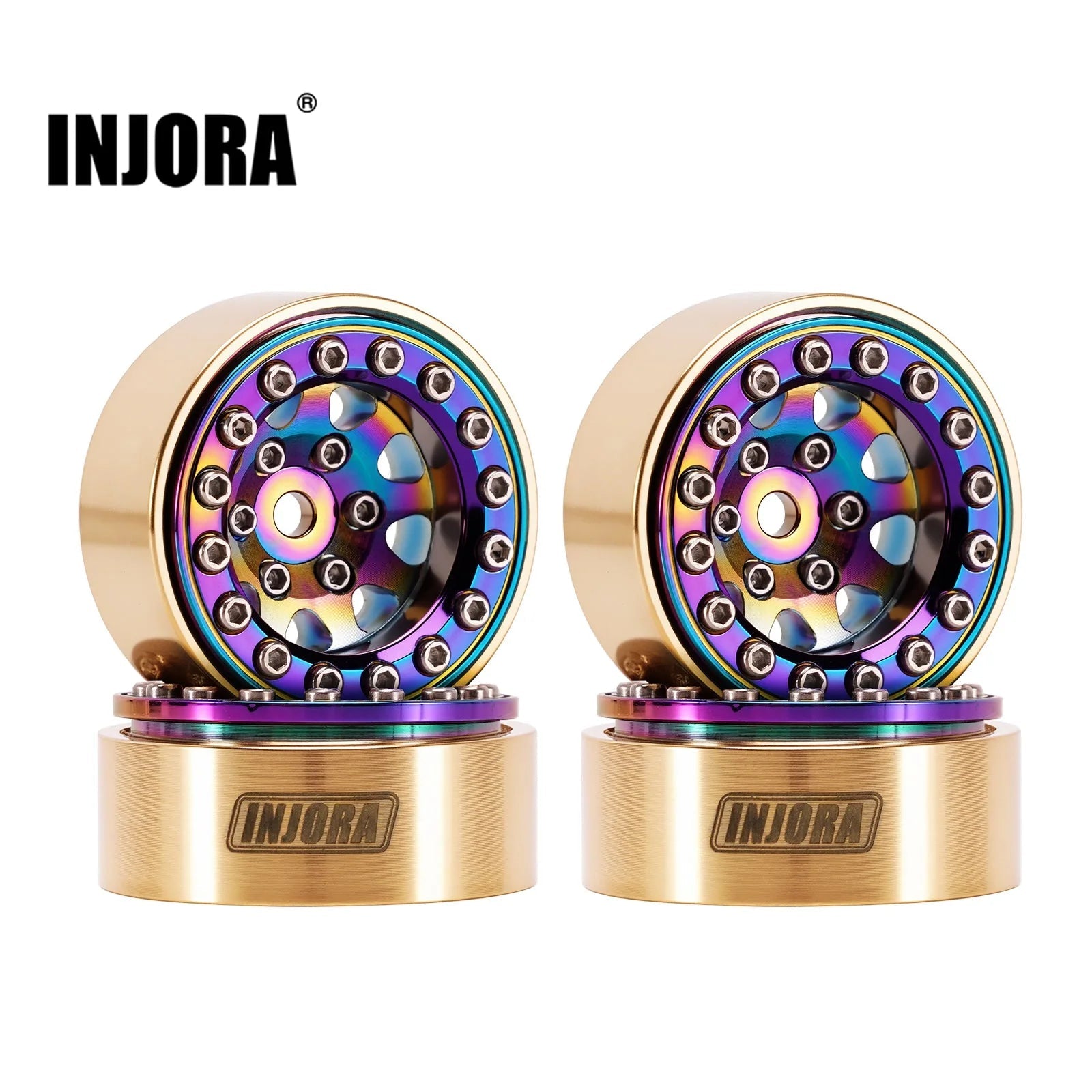 INJORA Brass 1.0" Wheels Offset -3.75mm for 1/18 1/24 RC Crawlers (W1015) INJORA