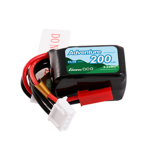 Gens ace 200mAh 3S 11.1V 30C Lipo Battery Pack with JST Plug GensTattu