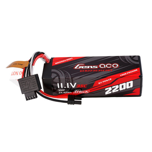 Gens ace 2200mAh 3S 35C 11.1V HardCase G-Tech Lipo Battery Pack with IEC2 Plug() GensTattu