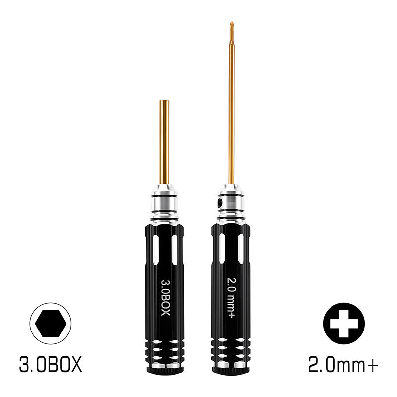 INJORA 4-Piece Driver Set For 1/30 Axial SCX30 (3.0mm Nut, 2.0mm Phillips, T3 Torx, 0.05" Hex) INJORA