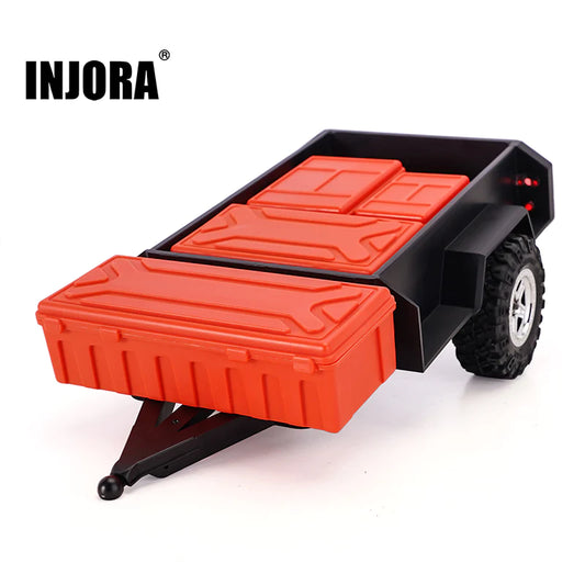 INJORA: Utility Trailer With Hitch And Storage Boxes For 1/18 TRX4M (AX-TC07)