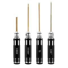 INJORA 4-Piece Driver Set For 1/30 Axial SCX30 (3.0mm Nut, 2.0mm Phillips, T3 Torx, 0.05" Hex) INJORA