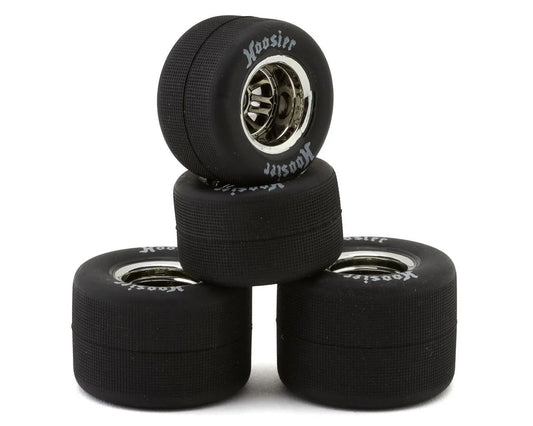 1RC Racing Pre-Mounted 1/18 Super Modified Hoosier Tires (Chrome) (4) (F/R) (Soft) Amain Hobbies