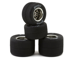 1RC Racing Pre-Mounted 1/18 Super Modified Hoosier Tires (Chrome) (4) (F/R) (Soft) Amain Hobbies