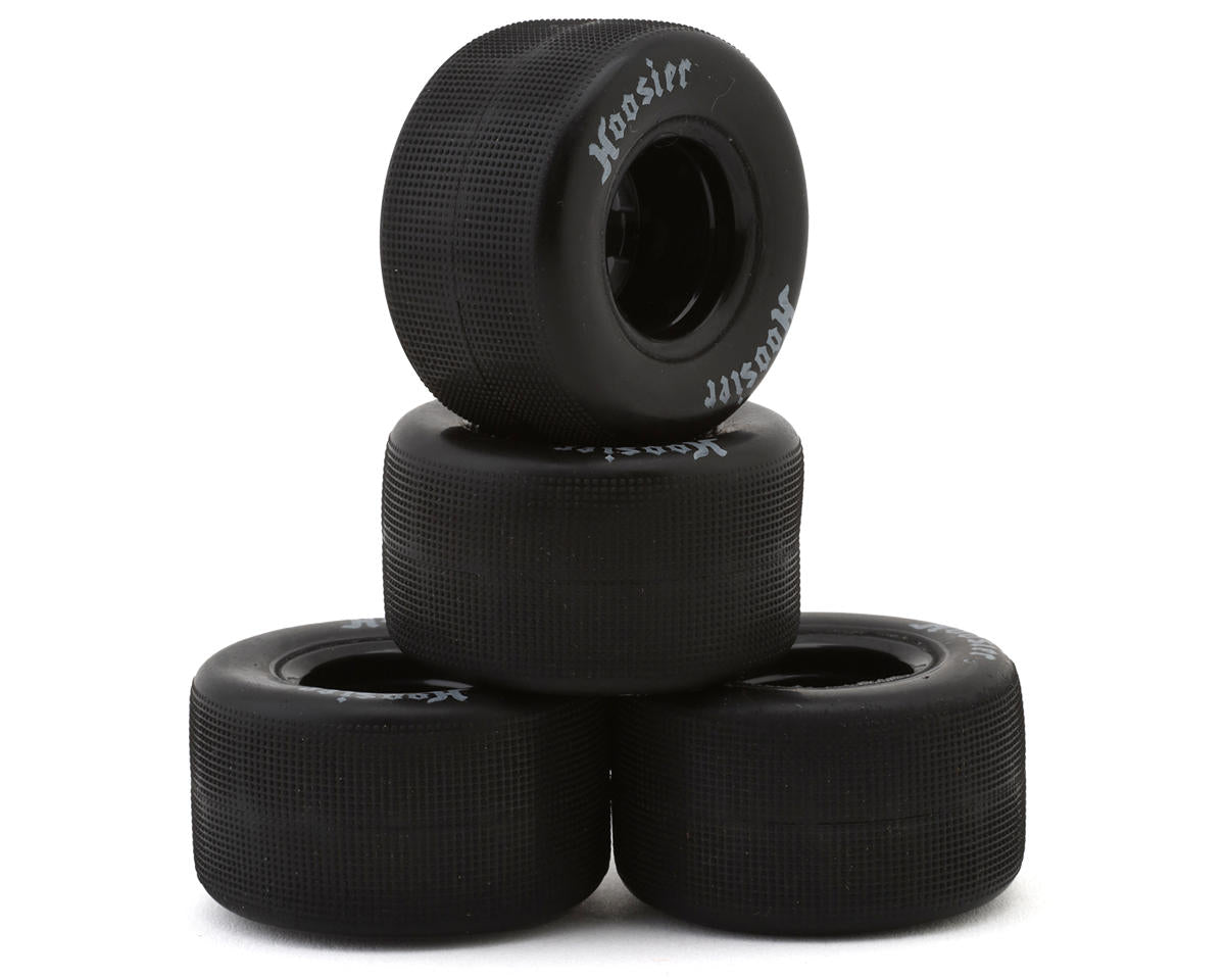 1RC Racing Pre-Mounted 1/18 Asphalt Modified Hoosier Tires (Black) (4) (F/R) (Soft) Amain Hobbies