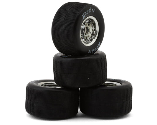 1RC Racing Pre-Mounted 1/18 Asphalt Modified Hoosier Tires (Chrome) (4) (F/R) (Soft) Amain Hobbies
