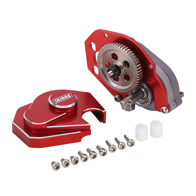 INJORA CNC Aluminium Complete Transmission Gearbox for Axial SCX24 AX24 (SCX24-130RD) INJORA