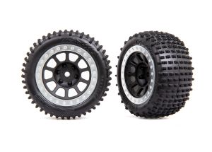 Traxxas Tires & wheels, assembled (Tracer 2.2" chrome wheels, Alias® 2.2" tires) (2) (Bandit rear, medium compound with foam inserts) (2470R) TRAXXAS
