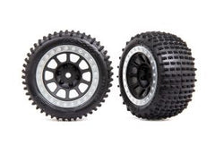 Traxxas Tires & wheels, assembled (Tracer 2.2" chrome wheels, Alias® 2.2" tires) (2) (Bandit rear, medium compound with foam inserts) (2470R) TRAXXAS