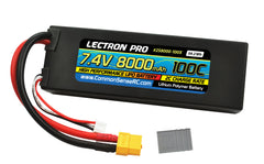 Lectron Pro 7.4V 8000mAh 100C Lipo Battery with XT60 Connector + CSRC adapter for TRX Common Sense RC