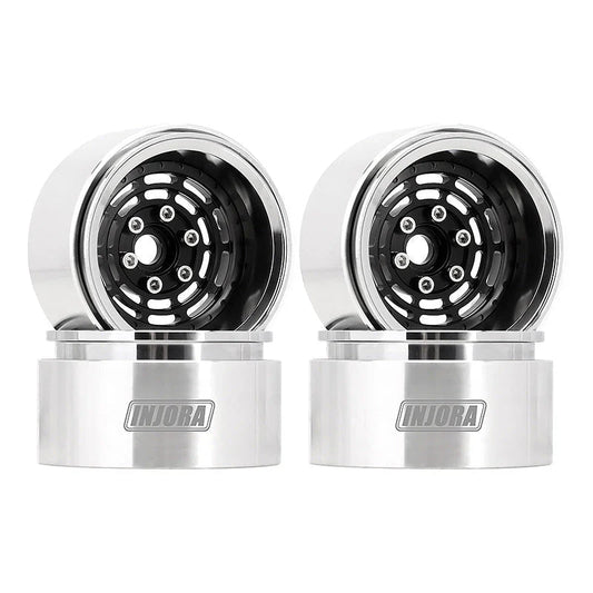 INJORA 1.9" Aluminum -10mm Offset Wheels for 1/10 RC Crawlers INJORA