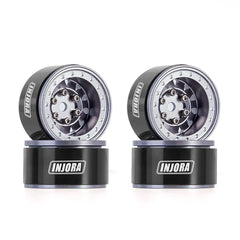 INJORA 1.0" Negative Offset 2.85mm Beadlock Aluminum Wheel Rims for 1/24 RC Crawlers (4) (W1009)