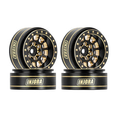 INJORA 1.0 Plus 12-Spoke Brass Beadlock Wheels 42g/pcs offset -3.75mm for 1/18 1/24 RC Crawler (4) (W1101)