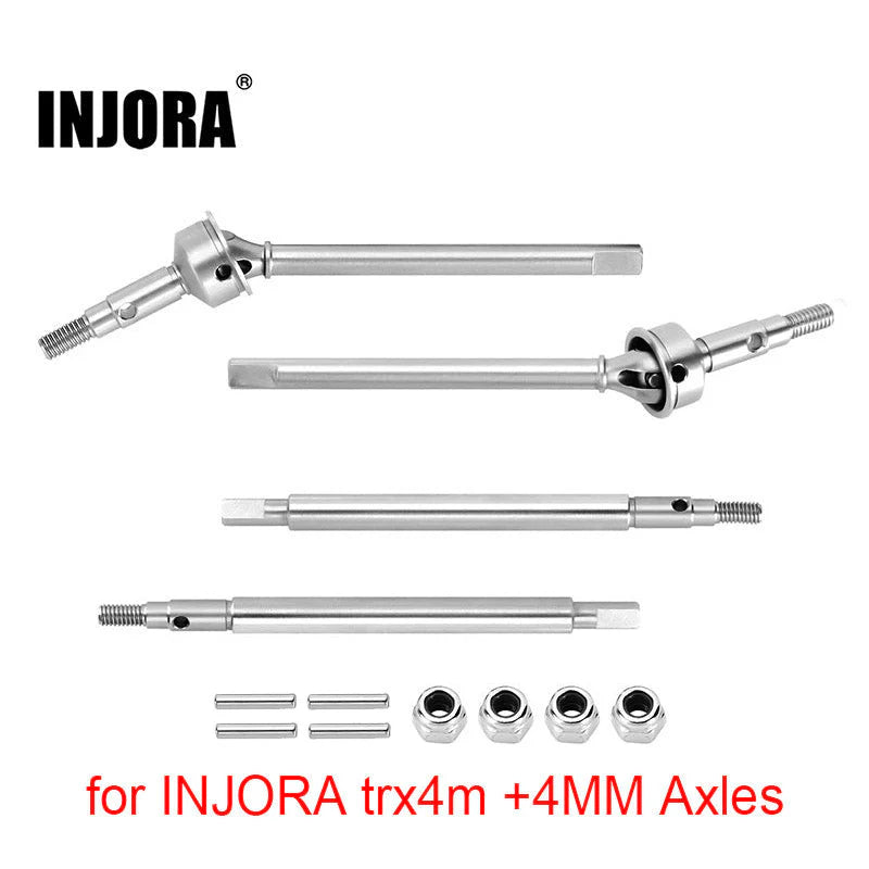 INJORA Stainless Steel Axle Shafts for INJORA TRX4M +4mm Axles (4M-96) (4M-96FR)