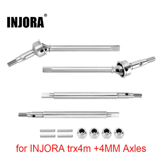 INJORA Stainless Steel Axle Shafts for INJORA TRX4M +4mm Axles (4M-96) (4M-96FR) INJORA