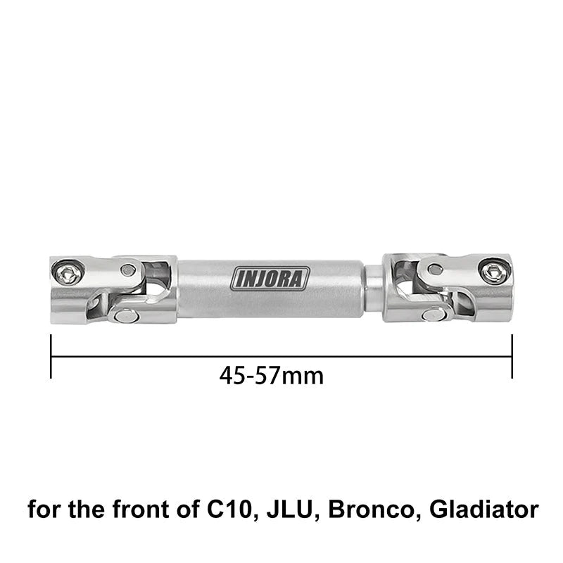 INJORA 1pcs Stainless Steel Drive Shaft with D Shaped Hole for SCX24 AX24 FCX18 FCX24m (Copy) INJORA
