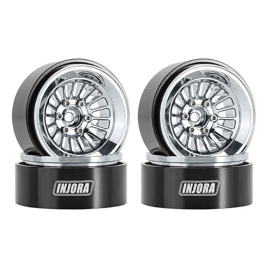 INJORA Turbine 1.3" CNC Aluminium Beadlock Wheels for 1/24 1/18 RC Crawler (YQW-1303SR)
