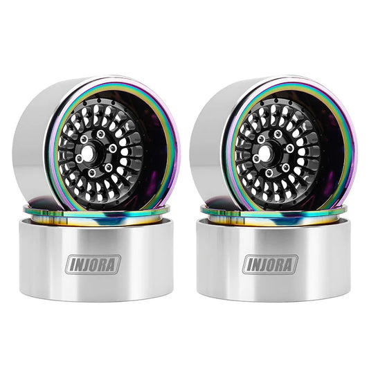 INJORA Turbine 2.2" Aluminum Beadlock Wheels Offset -10mm For 1/10 RC Crawler (4) (W2255)