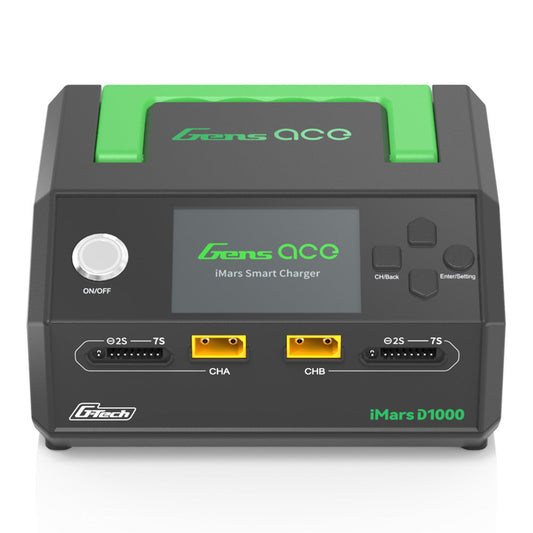 Gens ace iMars D1000 Smart Charger | Dual Channel | AC 1000W | G-Tech(GEAD1000-UB) GensTattu