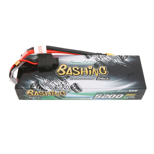 Gens ace G-Tech Bashing Series 5200mAh 7.4V 2S1P 35C Car Lipo Battery Pack Hardcase 24# with EC3 Plug