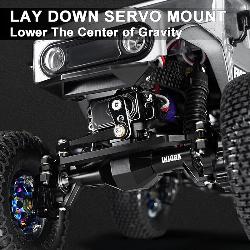 INJORA +5mm Diamond Portal Axles With Lay Down Servo Mount & Links For 1/18 TRX4M INJORA