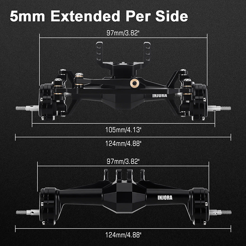 INJORA +5mm Diamond Portal Axles With Lay Down Servo Mount & Links For 1/18 TRX4M INJORA