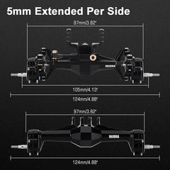 INJORA +5mm Diamond Portal Axles With Lay Down Servo Mount & Links For 1/18 TRX4M INJORA