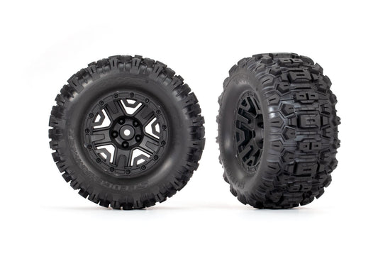 Traxxas 2.8" Black 5-Spoke Wheels & Sledgehammer Tires (2) TRAXXAS