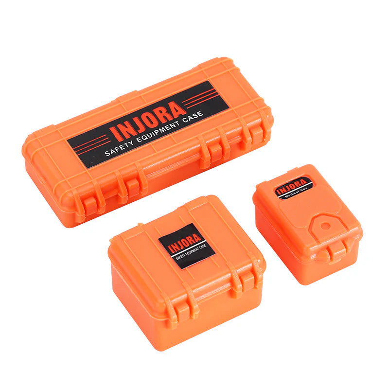 INJORA 3pcs Mini Storage Box Equipment Case Scale Accessory for 1/18 1/24 RC Crawler INJORA