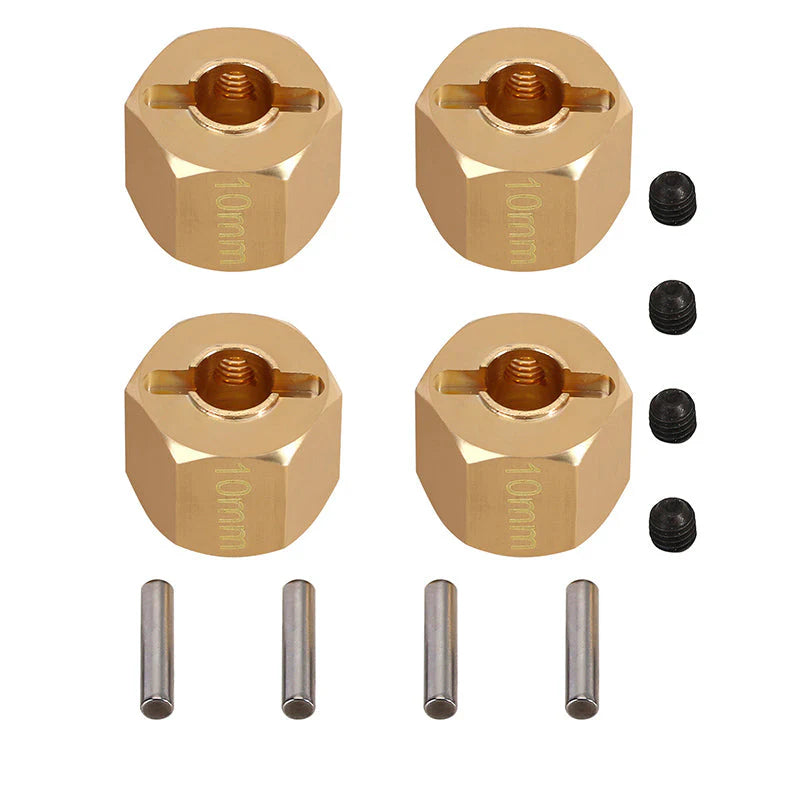 INJORA 12mm Brass Wheel Hex Hub Extenders (10mm) for 1/10 RC Crawlers INJORA