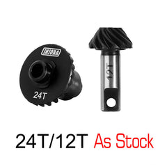 INJORA:24T/12T (AS STOCK) Alloy Steel Helical Gears For 1/18 TRX4M (4M-10-24T) INJORA