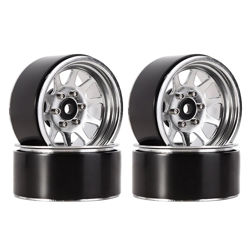 INJORA 1.9" 10-spoke Stamped Steel Wheels for 1/10 RC Crawlers INJORA