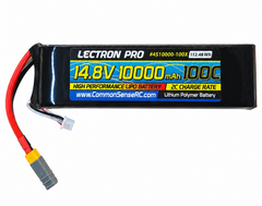 Lectron Pro 14.8V 10000mAh 100C Soft Case Lipo Battery with XT60 Connector + CSRC adapter for XT60 batteries  (4S10000-100X) Common Sense RC