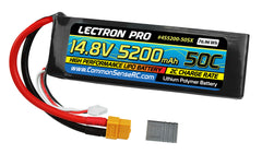 Lectron Pro 14.8V 5200mAh 50C Lipo Battery Soft Pack with XT60 Connector + CSRC adapter for XT60 batteries to TRX #4S5200-50SX Common Sense RC