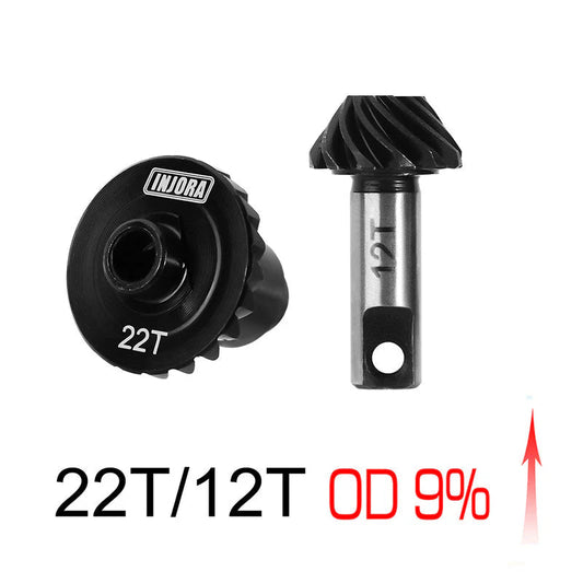 INJORA: 9% Overdrive Alloy Steel Helical Gears For 1/18 TRX4M (4M-10-22T) INJORA