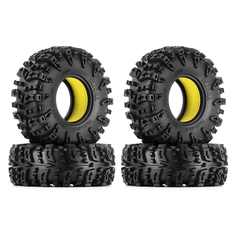INJORA 1.3" 70*27mm Swamp Claw Tires & Silicone Rubber Inserts Combo (4) INJORA