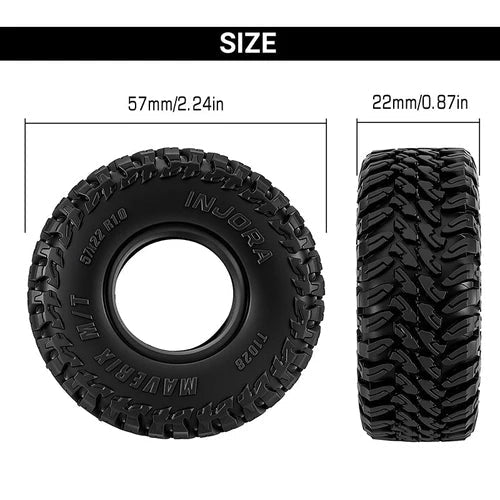 INJORA 1.0" 57*22mm MAVERIX M/T Tires (T1028) (4) INJORA