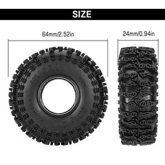 INJORA 1.0" 64*24mm Cling On Tires (T1020) (4) INJORA