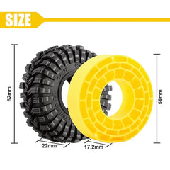 INJORA 1.0" 62*22mm King Trekker Tires & Silicone Rubber Inserts Combo (4) (T1014) INJORA