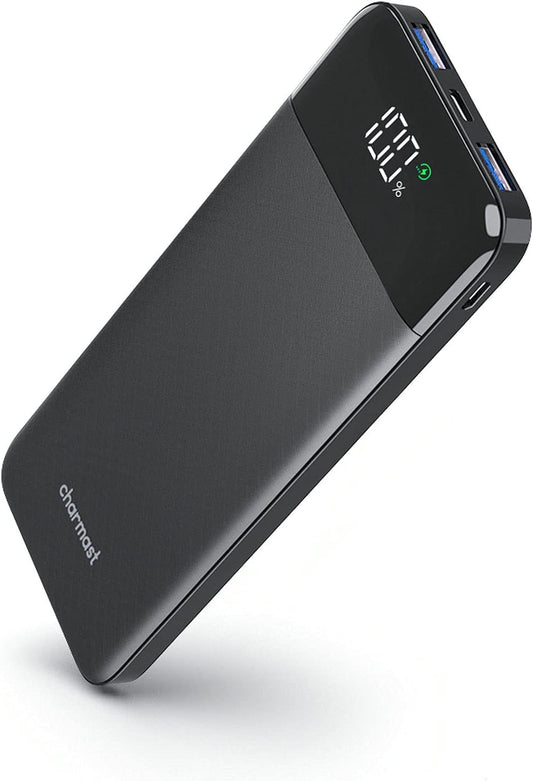 Charmast Portable Charger, USB C Battery Pack, 3A Fast Charging 10400mAh Power Bank with LED Display