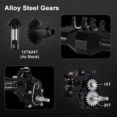 INJORA +5mm Diamond Portal Axles With Lay Down Servo Mount & Links For 1/18 TRX4M INJORA