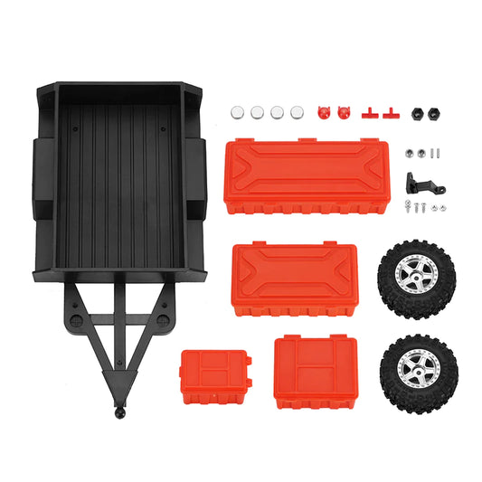 INJORA: Utility Trailer With Hitch And Storage Boxes For 1/18 TRX4M (AX-TC07)