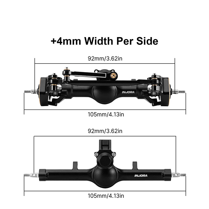 INJORA +4mm Planet Axles With Double Joint Shafts & Brass Steering Knuckles For 1/24 Axial SCX24 INJORA